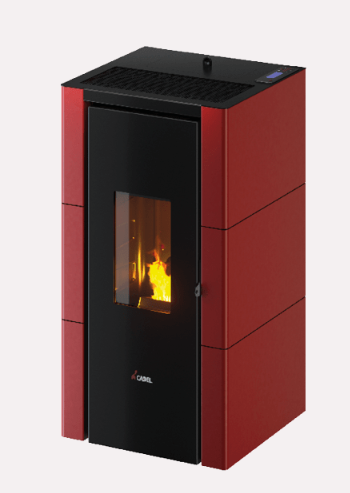 CADEL STUFA A PELLET MODELLO CRISTAL 7 A+ 7 KW COLORE ROSSO