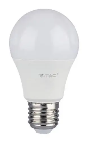 V-TAC LAMPADINA LED 6.5W A60 PLASTIC BULB WITH SAMSUNG CHIP 4000K E27 A++