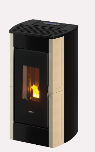 CADEL STUFA A PELLET MODELLO PERLA 7 A+ 7 KW COLORE MAIOLICA AVORIO