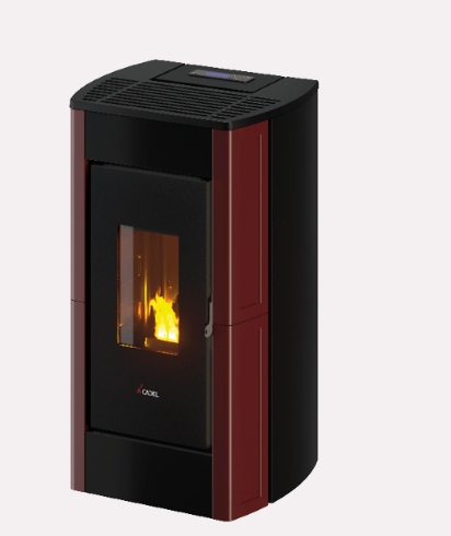 CADEL STUFA A PELLET MODELLO PERLA 7 A+ 7 KW COLORE MAIOLICA ROSSO