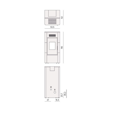 CADEL STUFA A PELLET HYDRO MODELLO RIVER IDRO 16 A++ 16.1 KW COLORE METALLO BIANCO