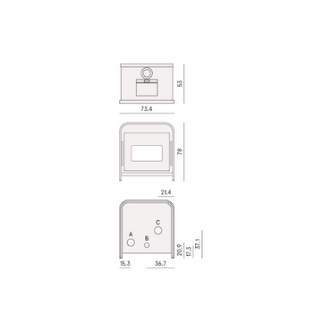 CADEL STUFA A PELLET MODELLO FRAME 9 A+ 9,3 KW COLORE METALLO LIGHT BRONZE