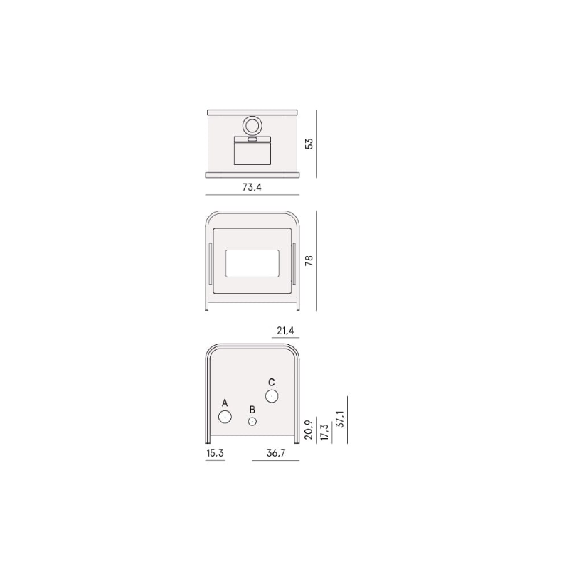 CADEL STUFA A PELLET MODELLO FRAME 9 A+ 9,3 KW COLORE METALLO NERO