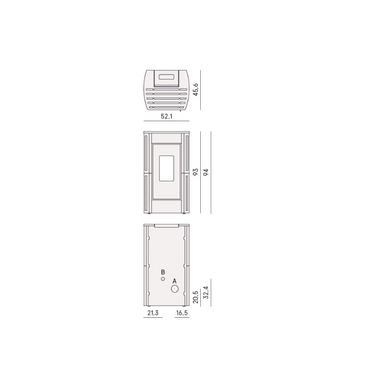 CADEL STUFA A PELLET MODELLO PERLA 7 A+ 7 KW COLORE METALLO ROSSO