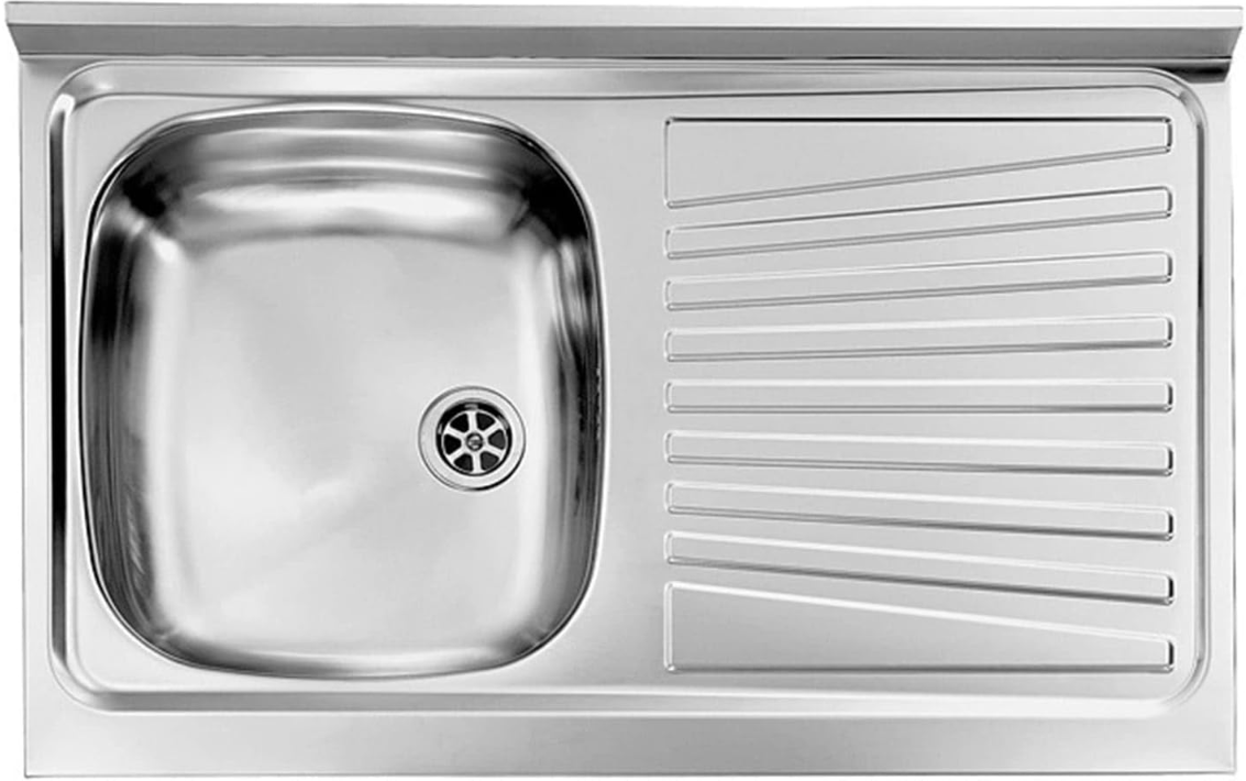 LAVELLO INOX UNA VASCA INCASSO 86 X 50 SX