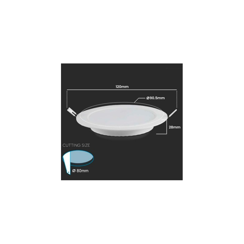 V-TAC FARETTO A INCASSO 18W BACKLIT RECESSED PANEL 6500K RD