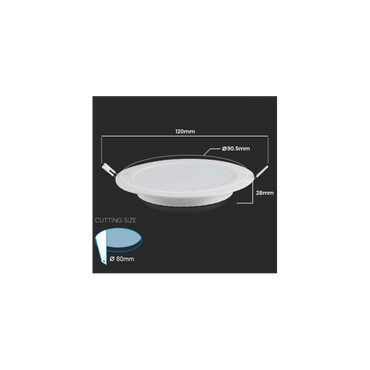 V-TAC FARETTO A INCASSO 3W BACKLIT RECESSED PANEL 6500K RD