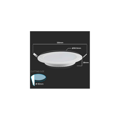 V-TAC FARETTO A INCASSO 18W BACKLIT RECESSED PANEL 6500K RD