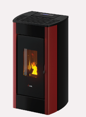 CADEL STUFA A PELLET MODELLO PERLA 7 A+ 7 KW COLORE METALLO ROSSO