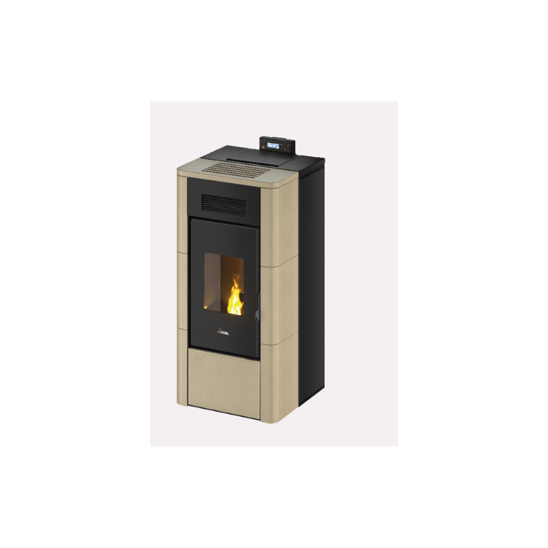 CADEL STUFA A PELLET HYDRO MODELLO RIVER IDRO 16 A++ 16.1 KW COLORE MAIOLICA AVORIO