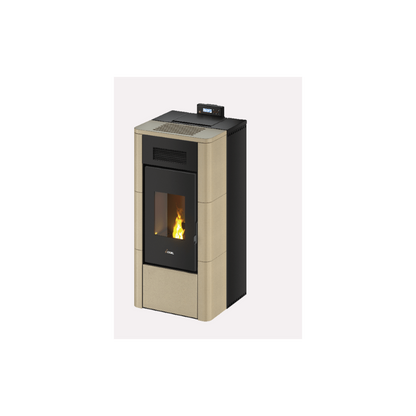 CADEL STUFA A PELLET HYDRO MODELLO RIVER IDRO 16 A++ 16.1 KW COLORE MAIOLICA AVORIO