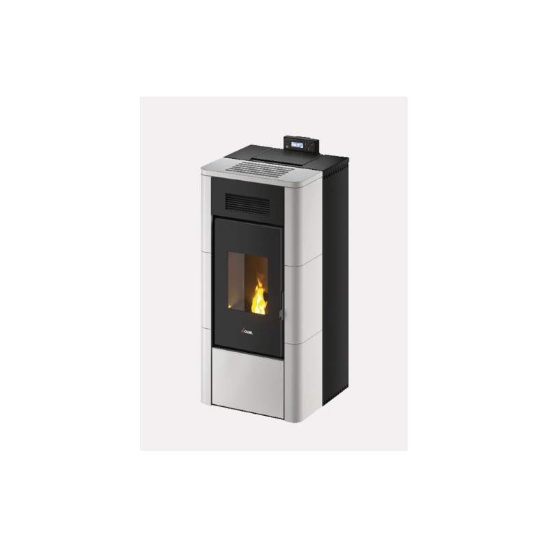 CADEL STUFA A PELLET HYDRO MODELLO RIVER IDRO 16 A++ 16.1 KW COLORE MAIOLICA BIANCA