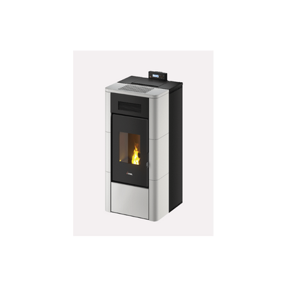 CADEL STUFA A PELLET HYDRO MODELLO RIVER IDRO 16 A++ 16.1 KW COLORE MAIOLICA BIANCA