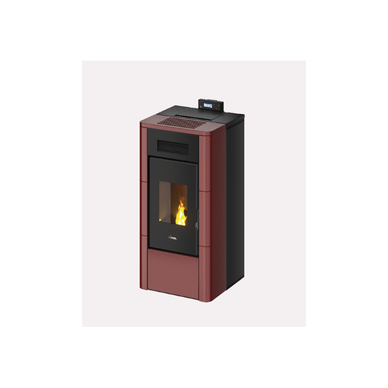CADEL STUFA A PELLET HYDRO MODELLO RIVER IDRO 16 A++ 16.1 KW COLORE MAIOLICA ROSSO