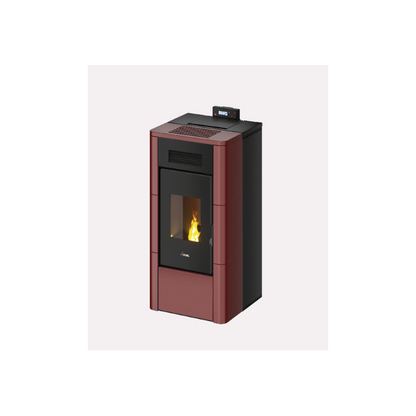 CADEL STUFA A PELLET HYDRO MODELLO RIVER IDRO 16 A++ 16.1 KW COLORE MAIOLICA ROSSO