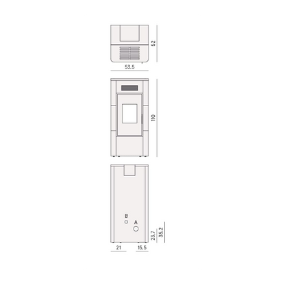 CADEL STUFA A PELLET HYDRO MODELLO RIVER IDRO 16 A++ 16.1 KW COLORE METALLO ITANIUM