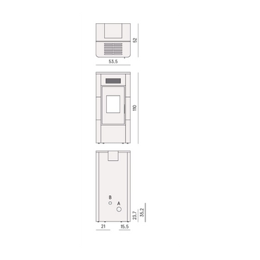 CADEL STUFA A PELLET HYDRO MODELLO RIVER IDRO 23 A++ 22,4 KW COLORE METALLO BRONZO