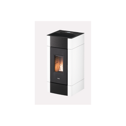 CADEL STUFA A PELLET MODELLO CRISTAL 9 A+ 8,5 KW COLORE METALLO BIANCO