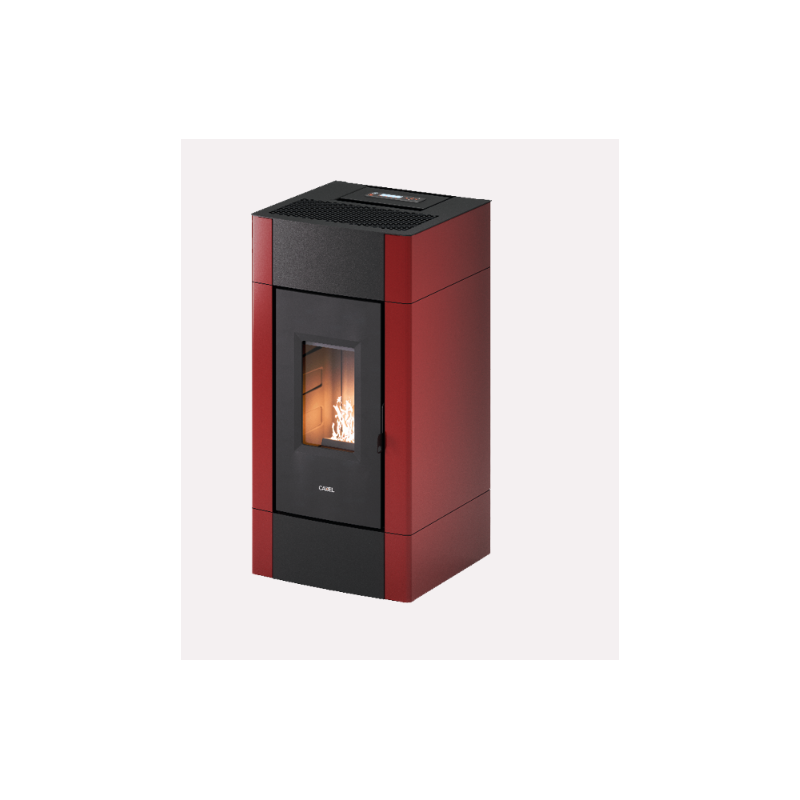 CADEL STUFA A PELLET MODELLO CRISTAL 9 A+ 8,5 KW COLORE METALLO ROSSO
