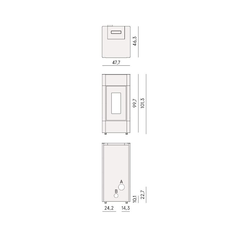 CADEL STUFA A PELLET MODELLO CRISTAL 9 A+ 8,5 KW COLORE METALLO ROSSO