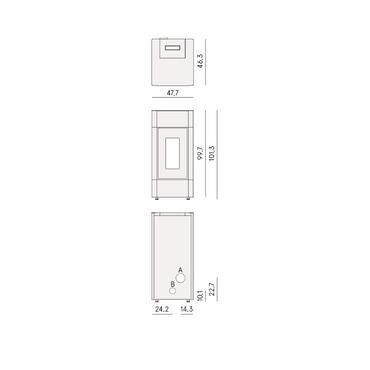 CADEL STUFA A PELLET MODELLO CRISTAL 9 A+ 8,5 KW COLORE METALLO BIANCO