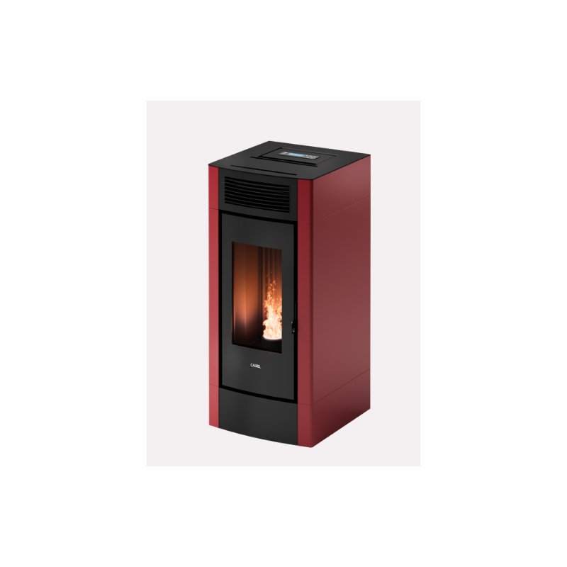 CADEL STUFA A PELLET MODELLO CRISTAL 9 AIRTECH A+ 8,5 KW COLORE ROSSO