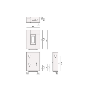 CADEL STUFA A PELLET MODELLO GRACE 7 A+ 7 KW COLORE ANTRACITE