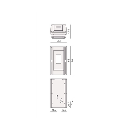 CADEL STUFA A PELLET MODELLO PERLA 7 A+ 7 KW COLORE METALLO ANTRACITE