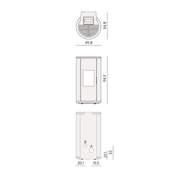 CADEL STUFA A PELLET MODELLO SOUND 5 A+ 5,5 KW COLORE ANTRACITE