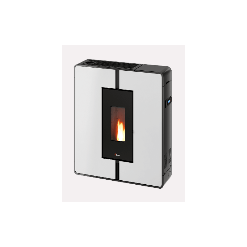 CADEL STUFA A PELLET MODELLO TILE PLUS 10 A+ 10 KW COLORE METALLO BIANCO