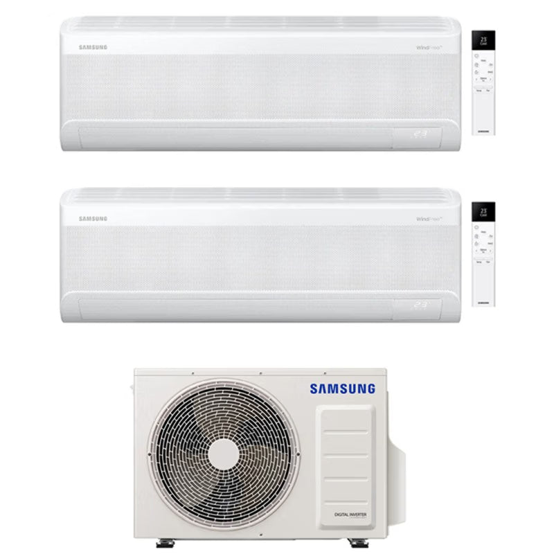 SAMSUNG CLIMATIZZATORE WIND FREE DUALSPLIT UNITA INTERNA 9000+9000 BTU INVERTER WI-FI E UNITA' ESTERNA 5.0 KW