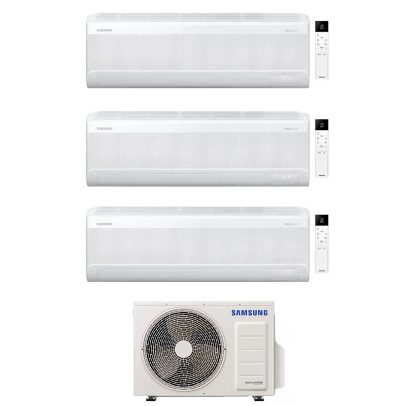 SAMSUNG CLIMATIZZATORE WINDFREE AVANT TRIALSPLIT UNITA INTERNA DA 9000+9000+12000 BTU INVERTER A++WI-FI E UNITA ESTERNA 5,2 KW