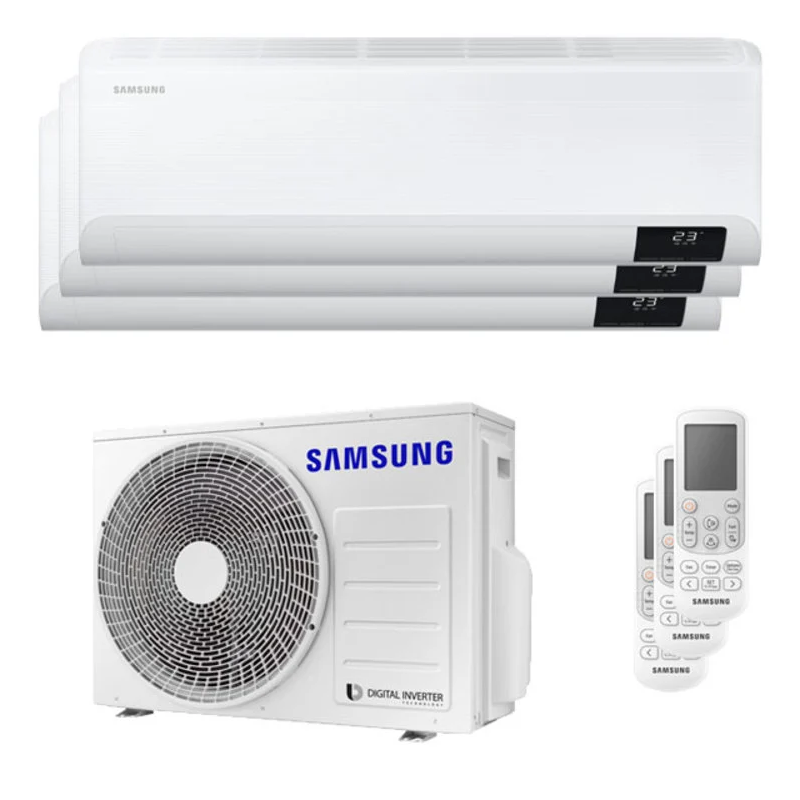 SAMSUNG CLIMATIZZATORE CEBU WI-FI TRIALSPLIT UNITA INTERNA DA 9000+9000+12000 BTU INVERTER A++WI-FI E UNITA ESTERNA 5,2 KW