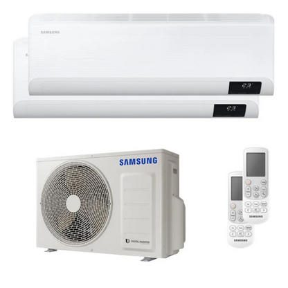 SAMSUNG CLIMATIZZATORE CEBU DUALSPLIT UNITA INTERNA DA 7000+9000 BTU INVERTER WI-FI E UNITA ESTERNA 4.0KW