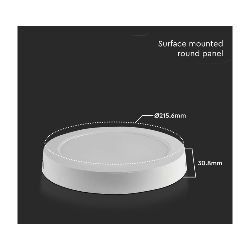 V-TAC FARETTO ESTERNO 18W BACKLIT SURFACE MOUNTED PANEL 4000K RD