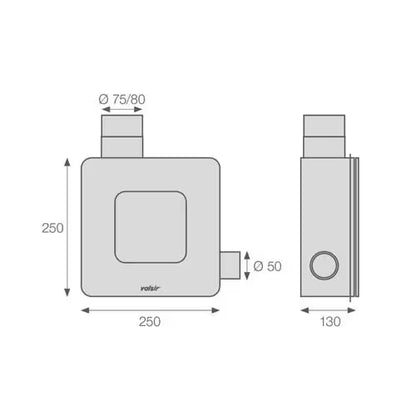 Valsir ARIAPUR 100 LED | Sistema aspira odori per cassette ad incasso